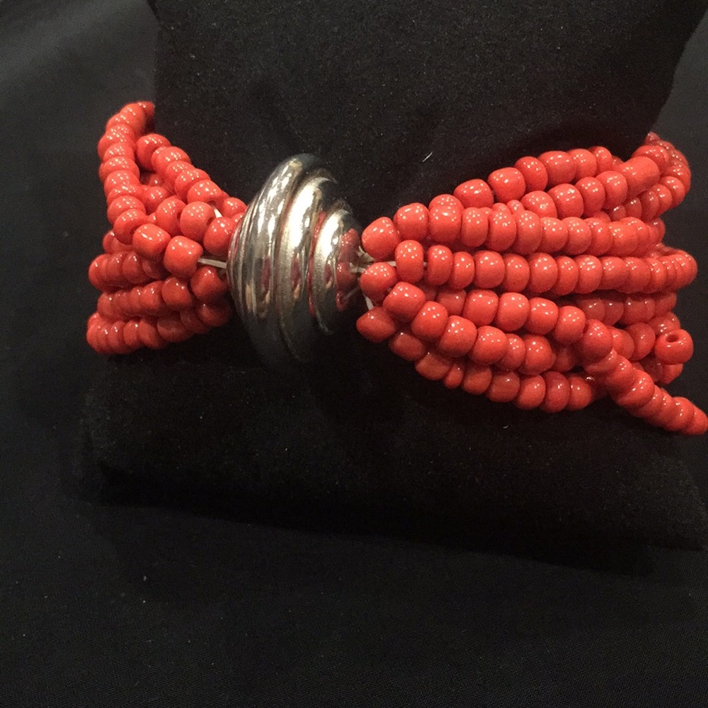 10 threads Natural stone seeded bead bracelet